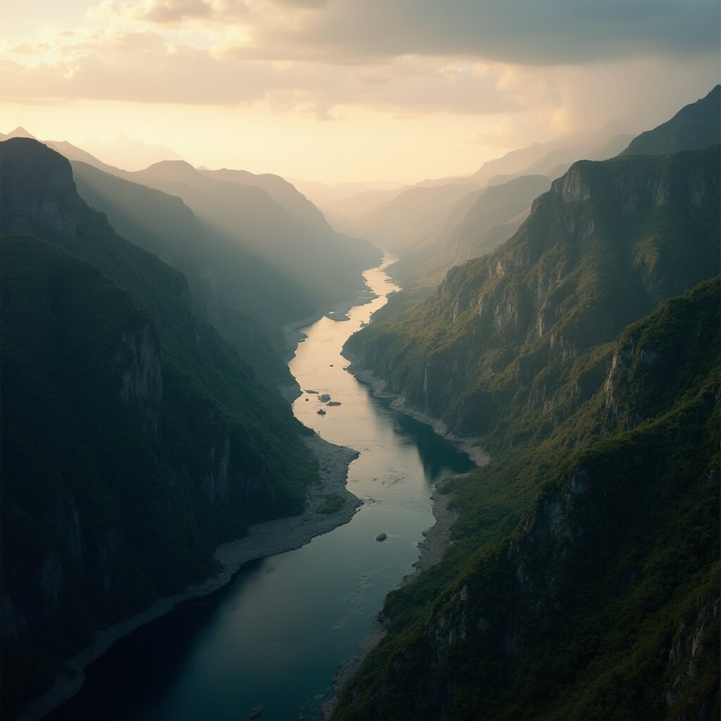 Uncover Hood River: Your Ultimate Adventure Playground in Oregon's Hidden Gem Aerial view of the Columbia River Gorge at golden hour with mountain peaks and geological layers visible