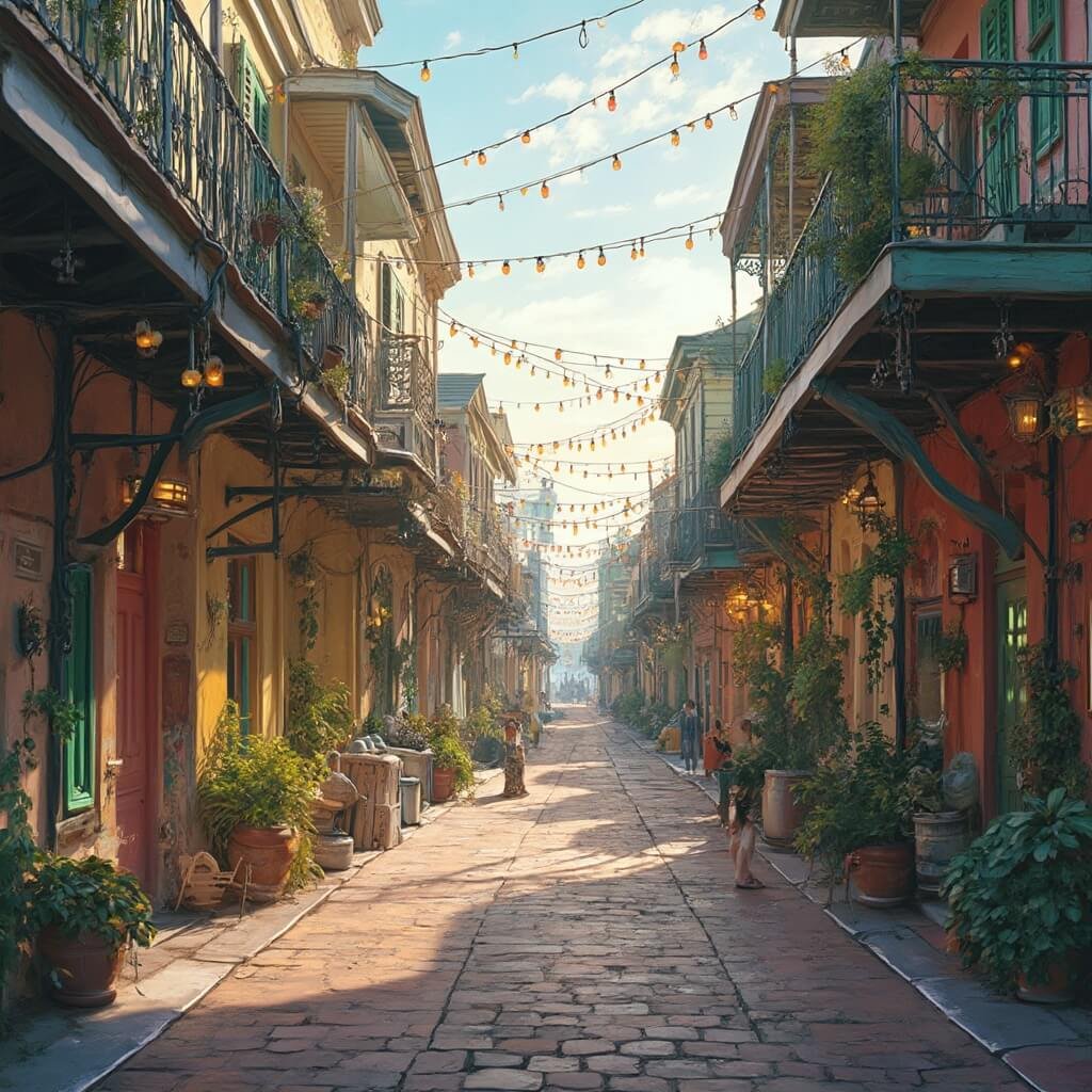 Bay St. Louis: Mississippi's Coastal Paradise You Never Knew Existed Late afternoon in a Southern coastal town with Victorian and Creole-style buildings, local art galleries, and people leisurely walking under string lights