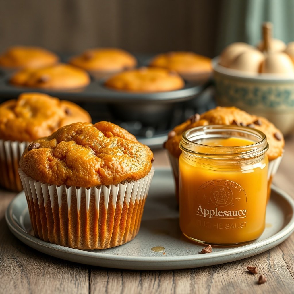 30 Delicious Pumpkin Muffin Recipes to Try This Fall Delicious pumpkin muffins with a jar of applesauce