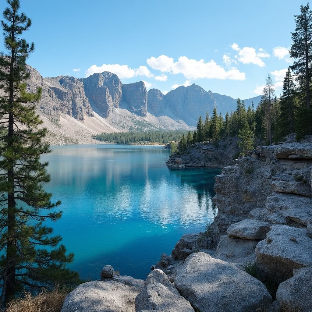 Prescott, Arizona: The Wild West Town That Time Forgot (But You'll Want to Discover) Watson Lake panoramic view with granite Dells rock formations, reflection of azure blue sky on crystal clear water, pine forest around rocky shoreline, in early morning light