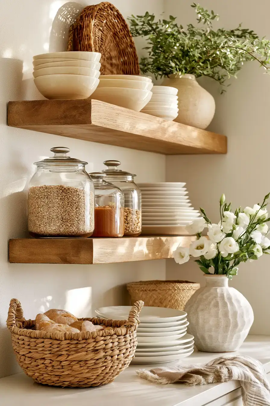 27 Cozy Kitchen Shelf Decor Ideas For A Beautifully Styled Home