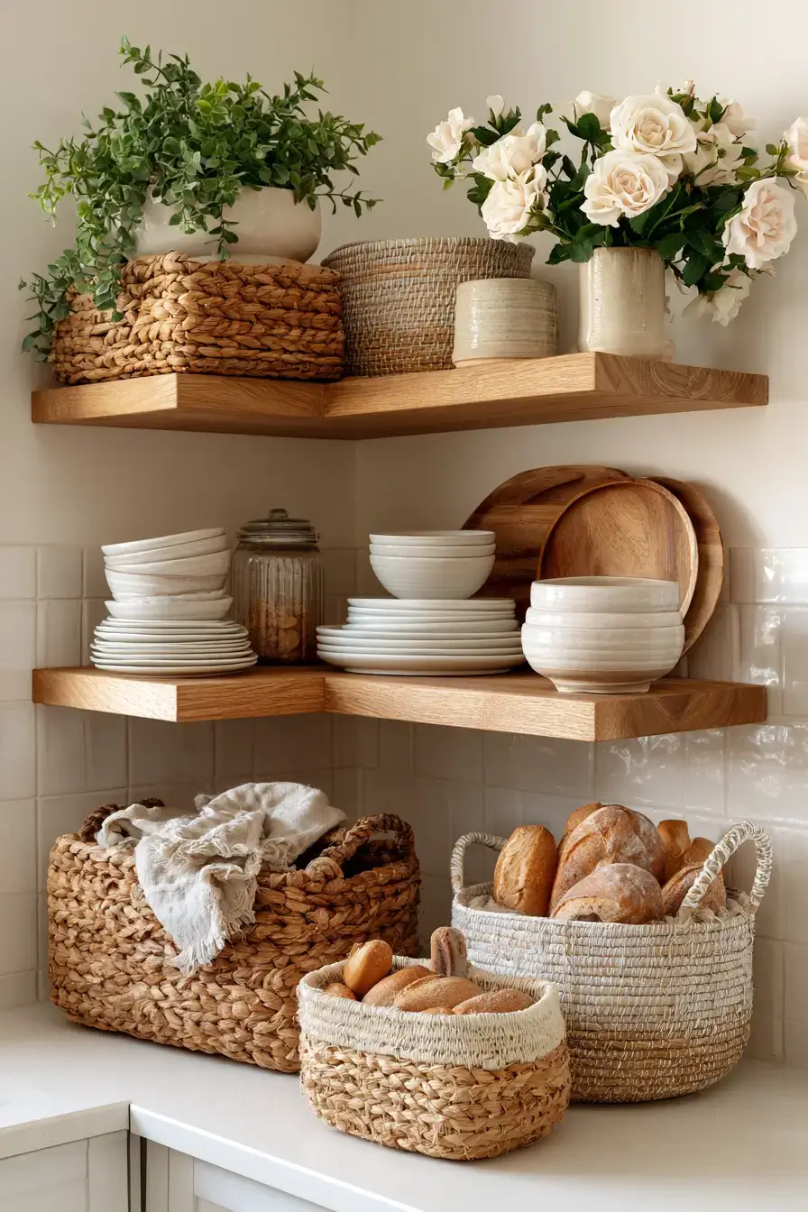 27 Cozy Kitchen Shelf Decor Ideas For A Beautifully Styled Home