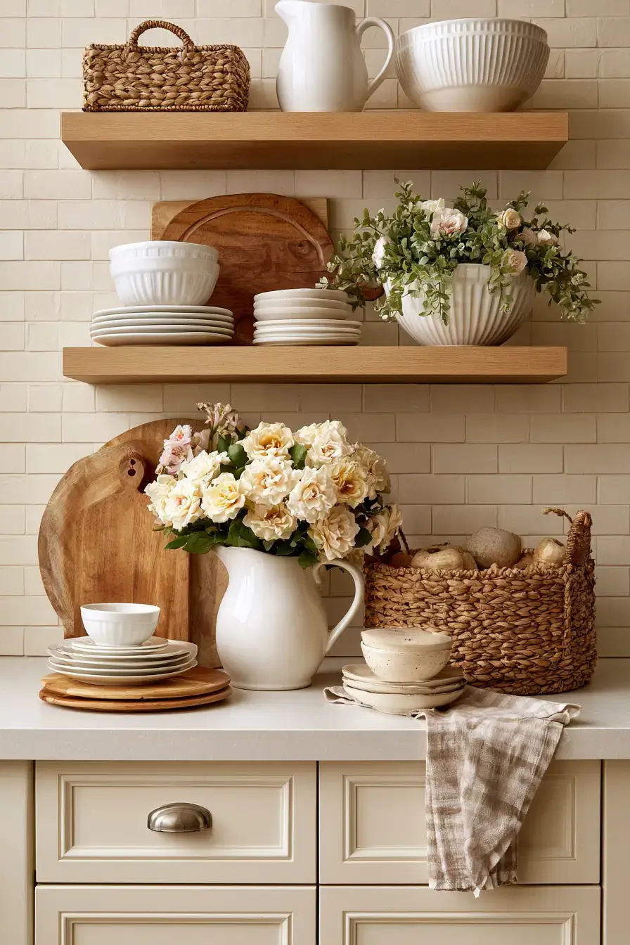 27 Cozy Kitchen Shelf Decor Ideas For A Beautifully Styled Home
