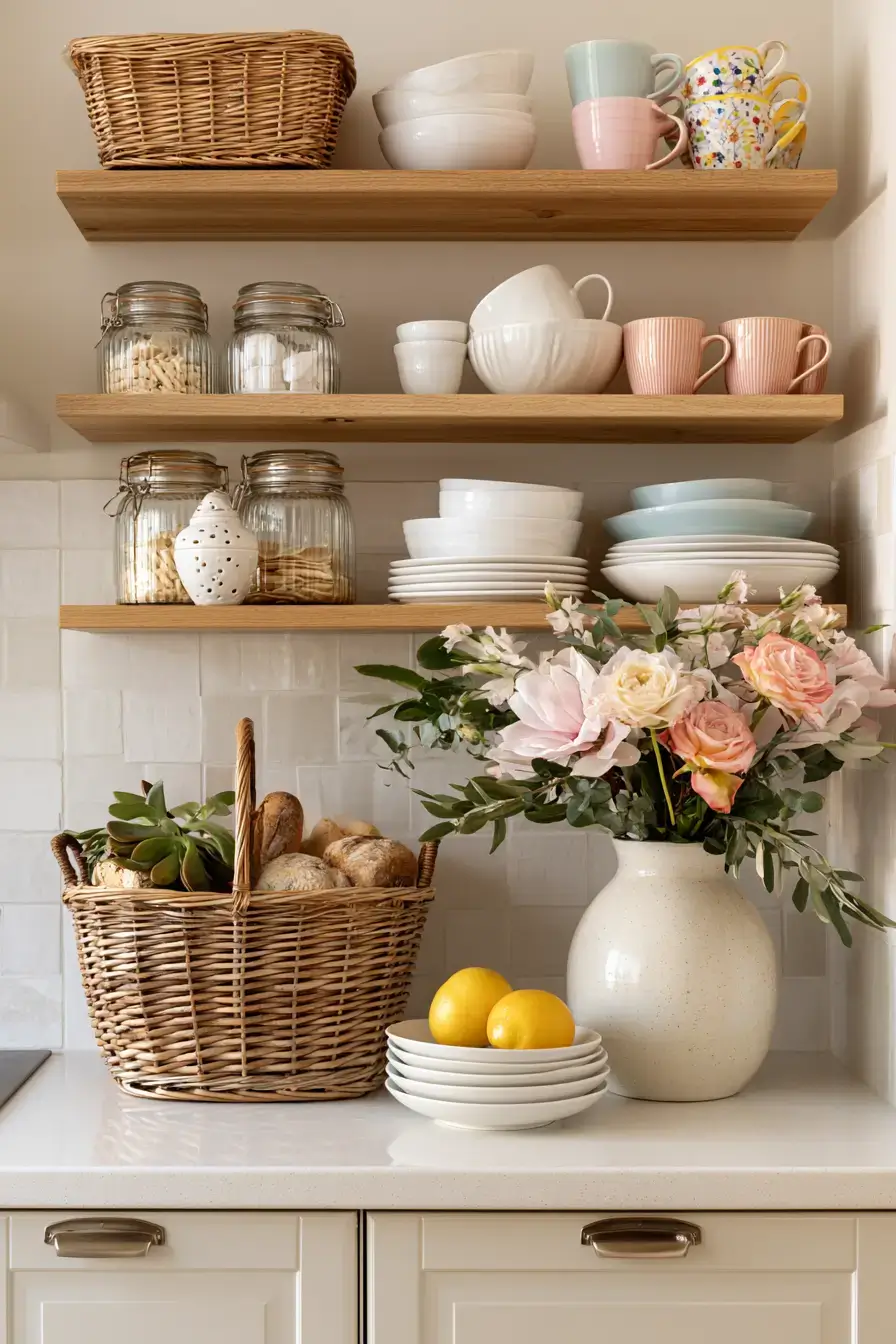 27 Cozy Kitchen Shelf Decor Ideas For A Beautifully Styled Home