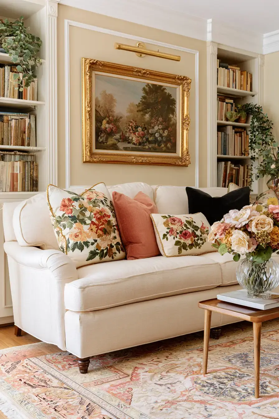 27 Grandmillennial Living Room Ideas For Charming Cozy Style