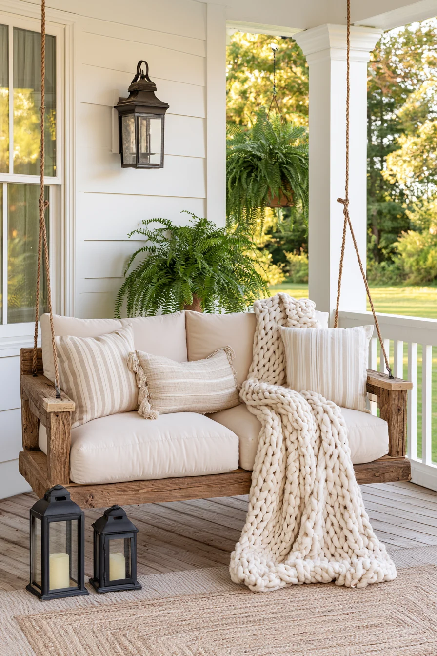 27 Charming Porch Swing Ideas for a Cozy Outdoor Retreat