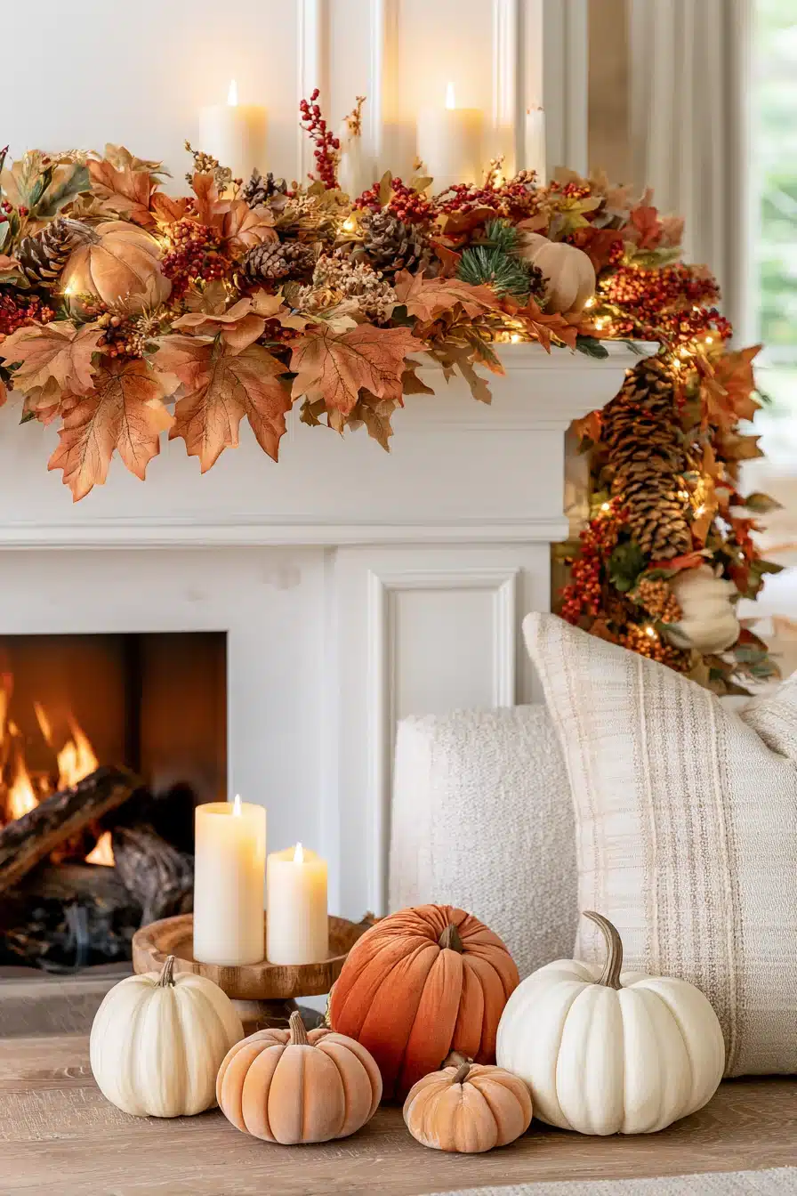 27 Cozy Fall Garland Mantle Ideas for a Warm Seasonal Display