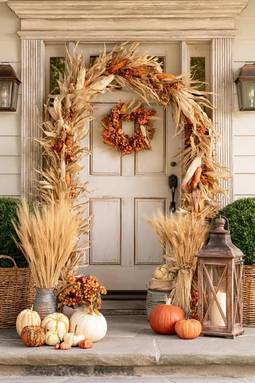 27 Charming Thanksgiving Door Decorations for a Warm Harvest Welcome