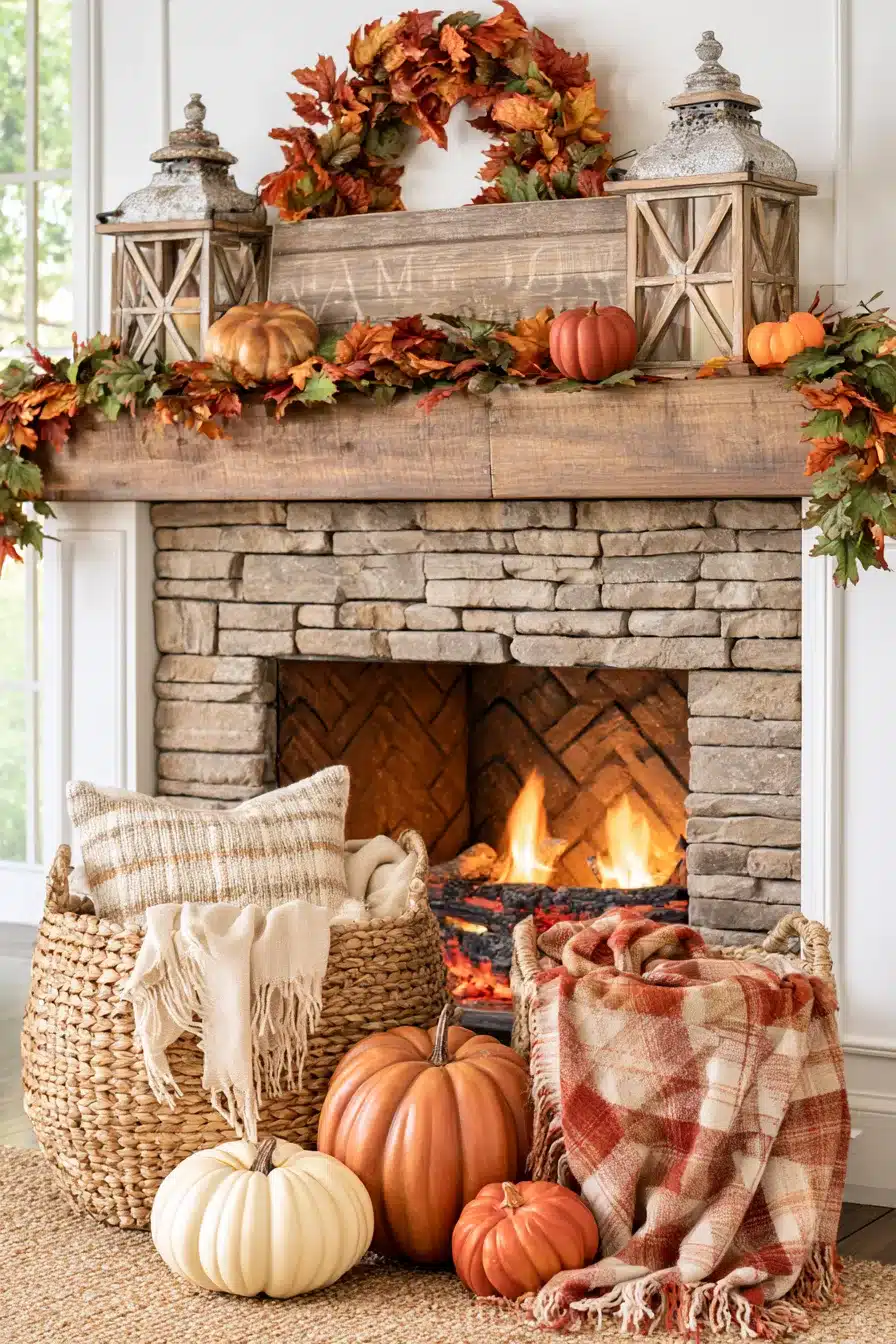 27 Autumn Fireplace Decor Ideas for a Warm Cozy Home