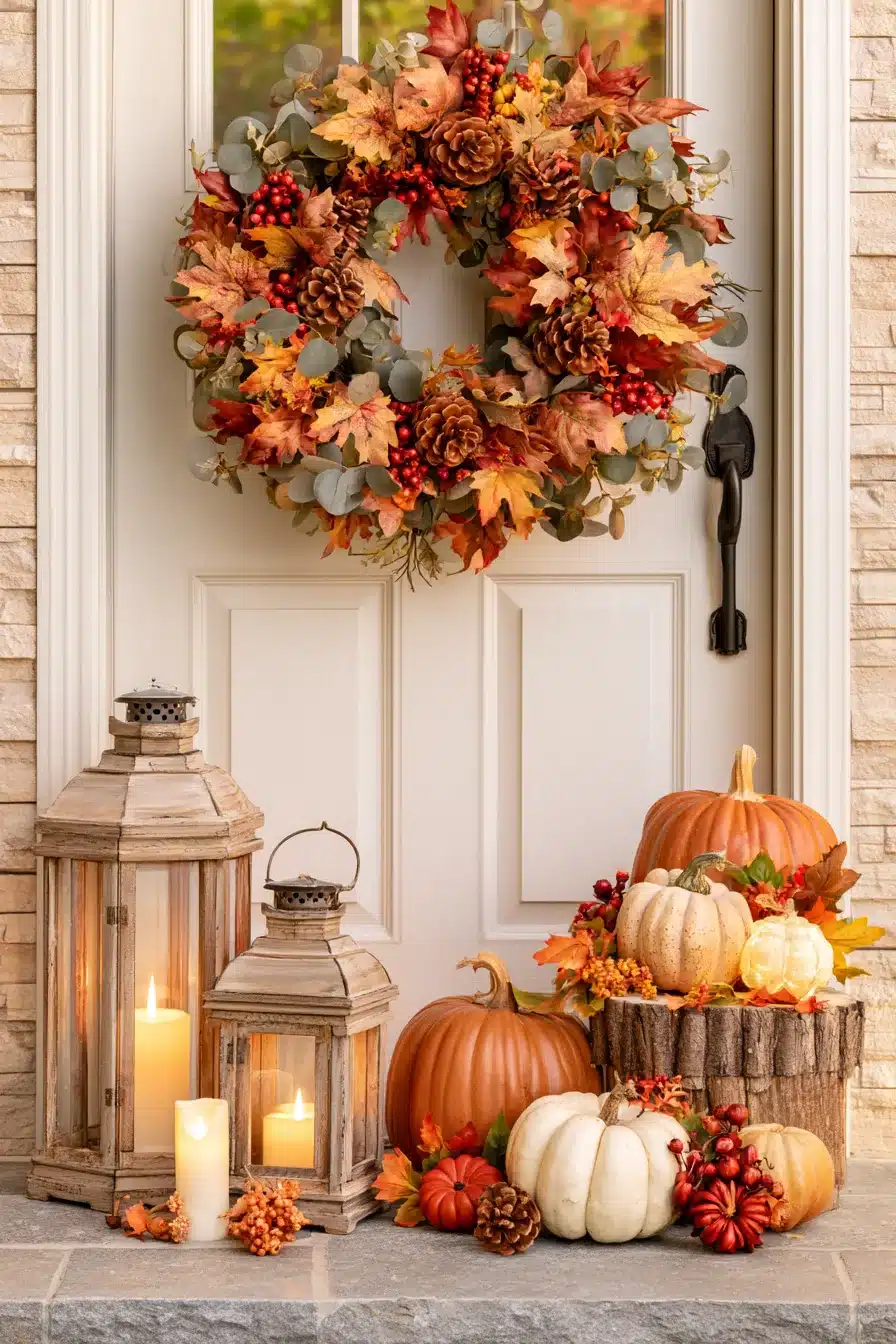 27 Charming Thanksgiving Porch Decorations for a Warm Harvest Welcome