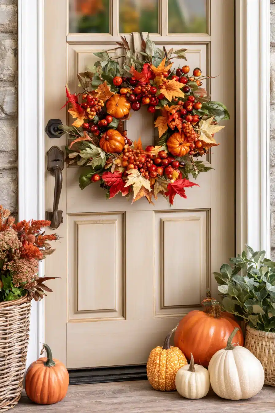 27 Beautiful Fall Wreaths for Front Door Autumn Charm