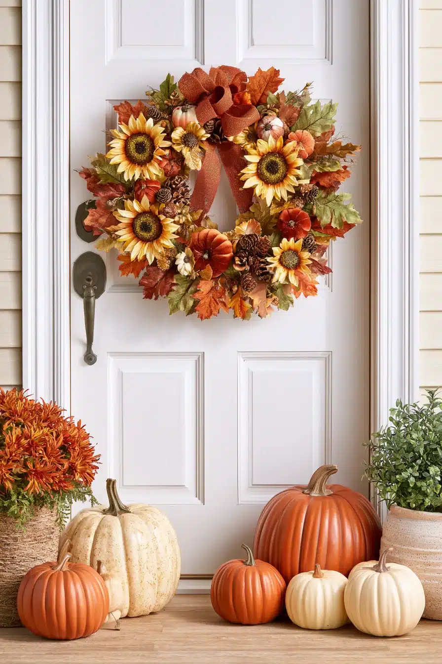 27 Beautiful Fall Wreaths for a Warm and Welcoming Autumn Front Door