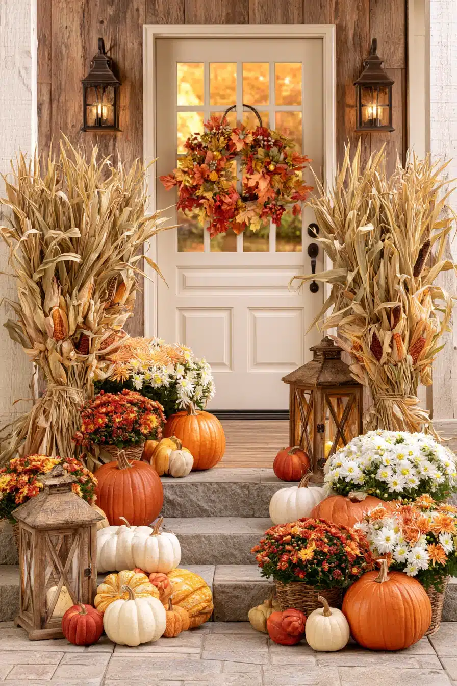 27 Charming Thanksgiving Porch Decorations for a Warm Harvest Welcome
