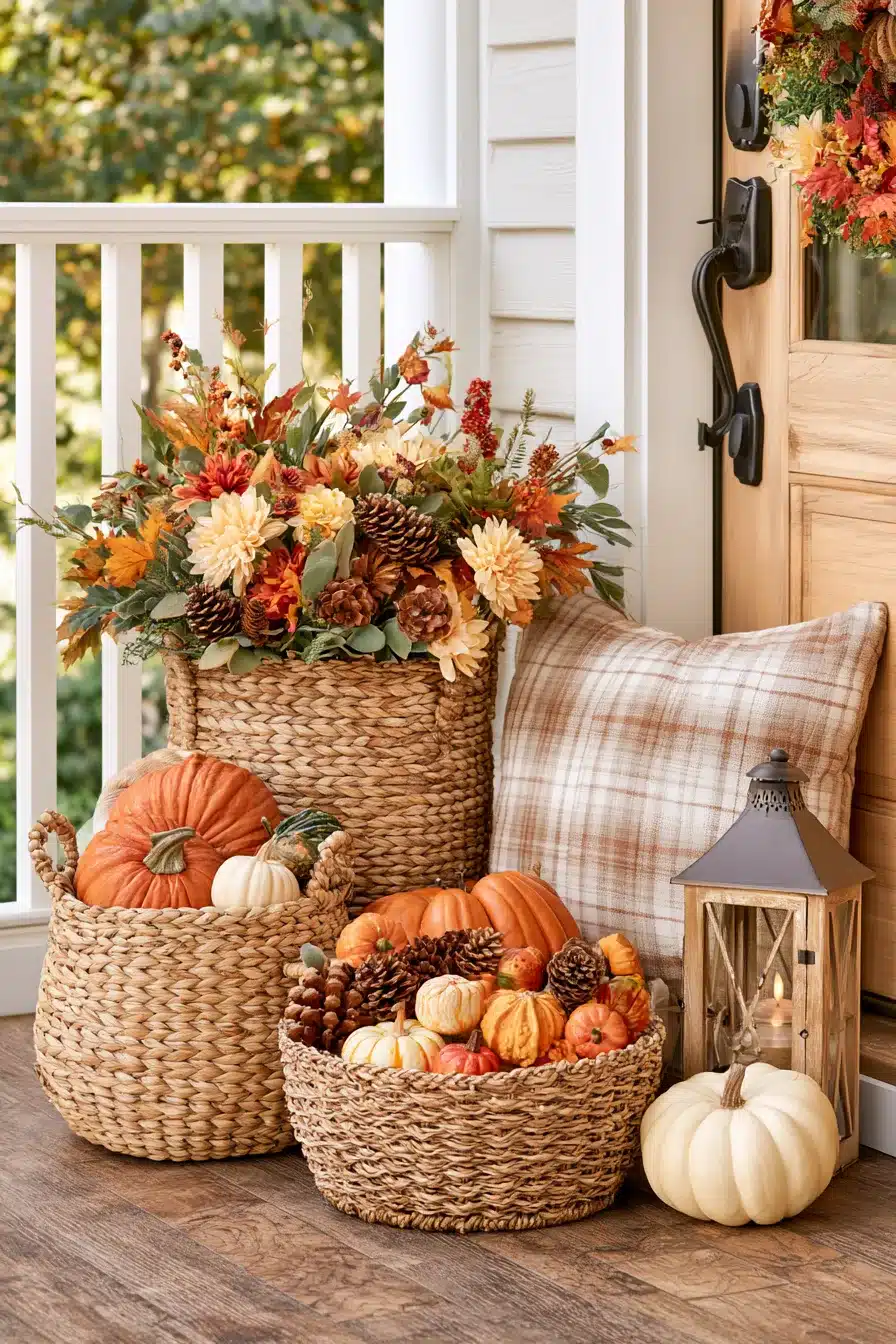 27 Charming Thanksgiving Porch Decorations for a Warm Harvest Welcome