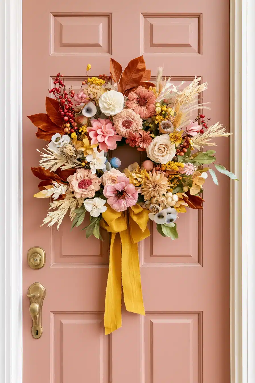 27 Gorgeous Fall Front Door Wreaths for a Warm Autumn Welcome