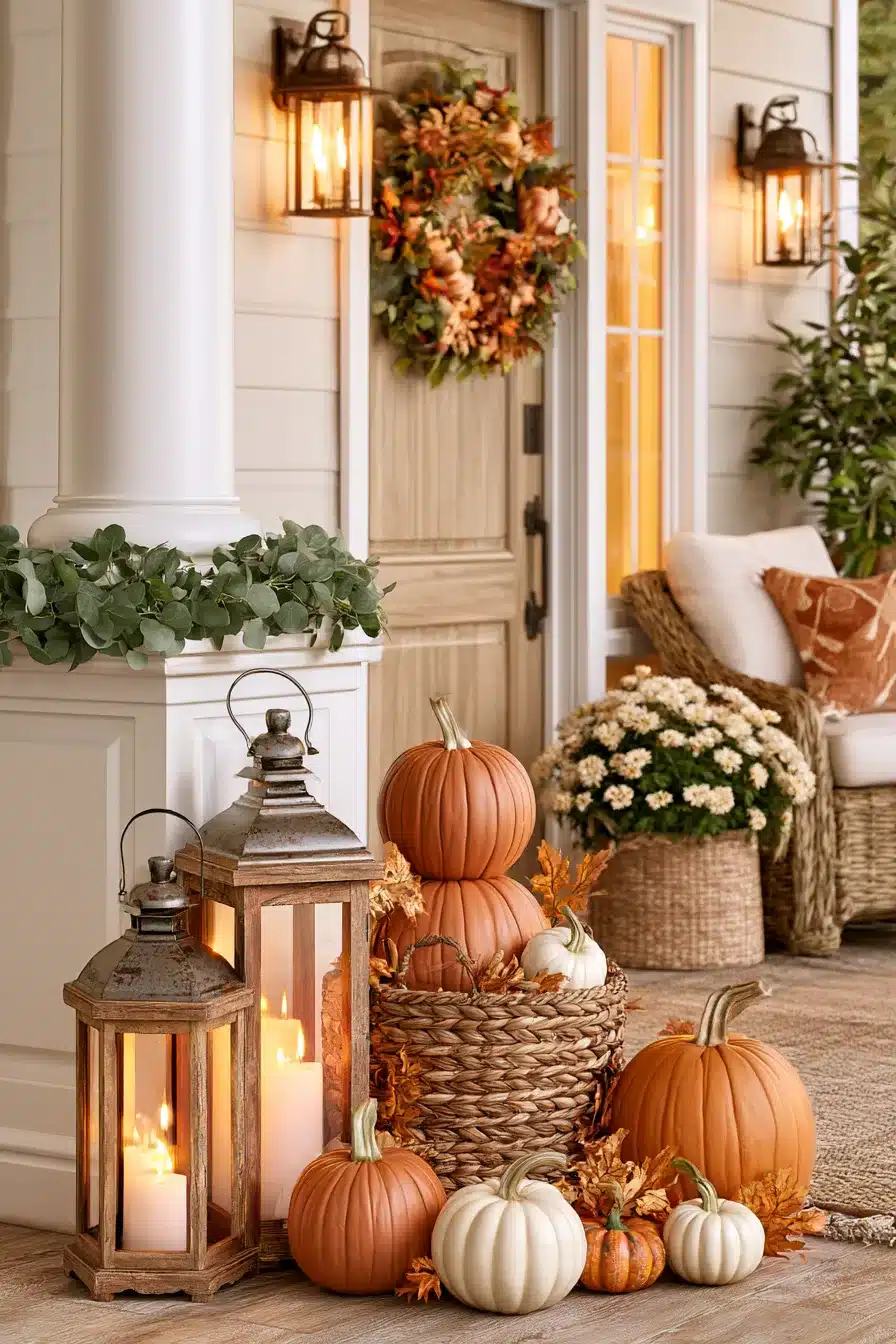 27 Charming Thanksgiving Porch Decorations for a Warm Harvest Welcome
