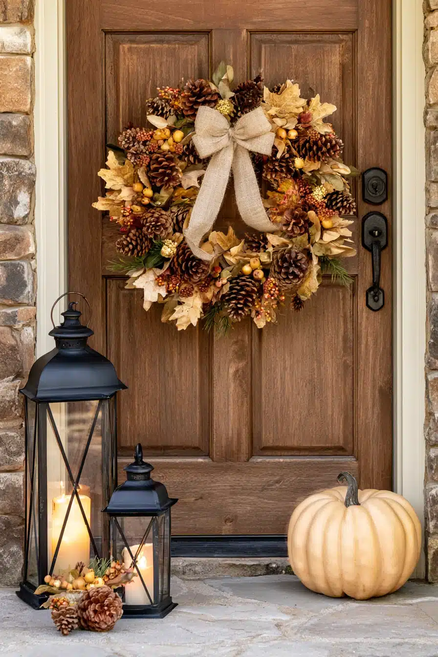 27 Charming Thanksgiving Door Decorations for a Warm Harvest Welcome