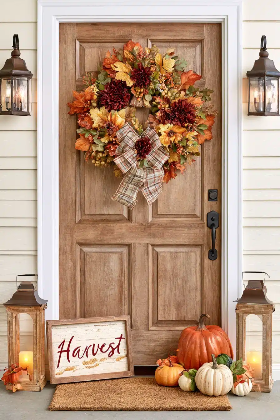 27 Beautiful Fall Wreaths for a Warm and Welcoming Autumn Front Door