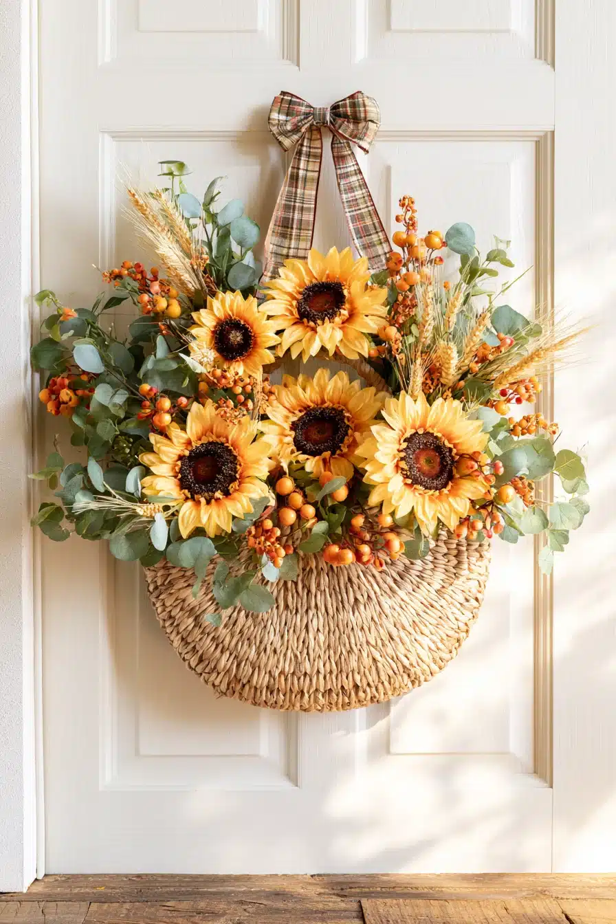 27 Charming Thanksgiving Door Decorations for a Warm Harvest Welcome