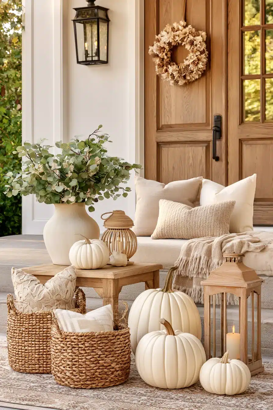 27 Charming Thanksgiving Porch Decorations for a Warm Harvest Welcome