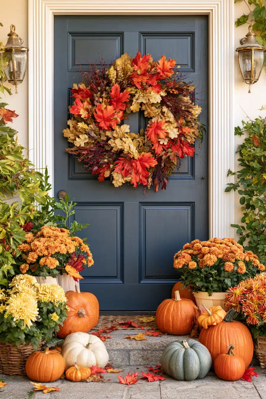 27 Beautiful Fall Wreaths for a Warm and Welcoming Autumn Front Door
