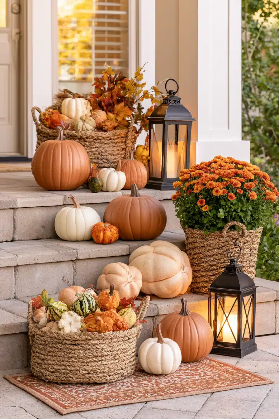 27 Charming Thanksgiving Porch Decorations for a Warm Harvest Welcome