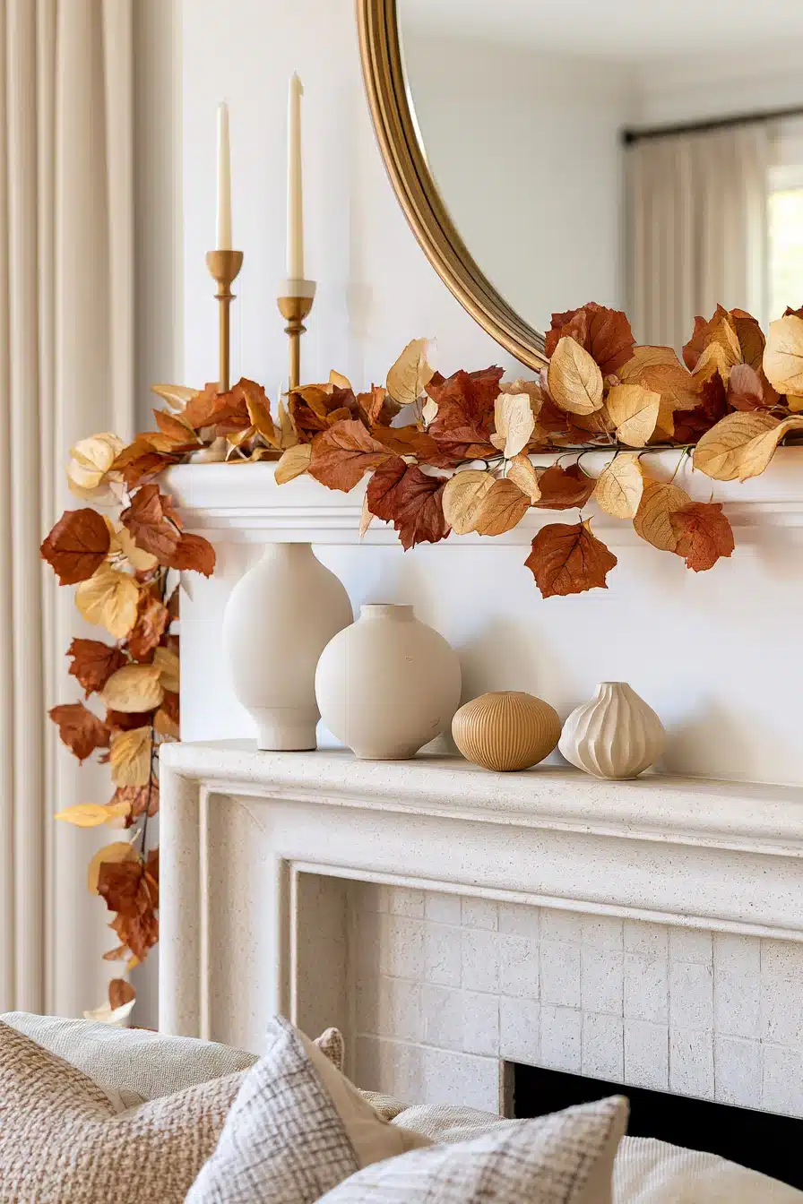 27 Cozy Fall Garland Mantle Ideas for a Warm Seasonal Display