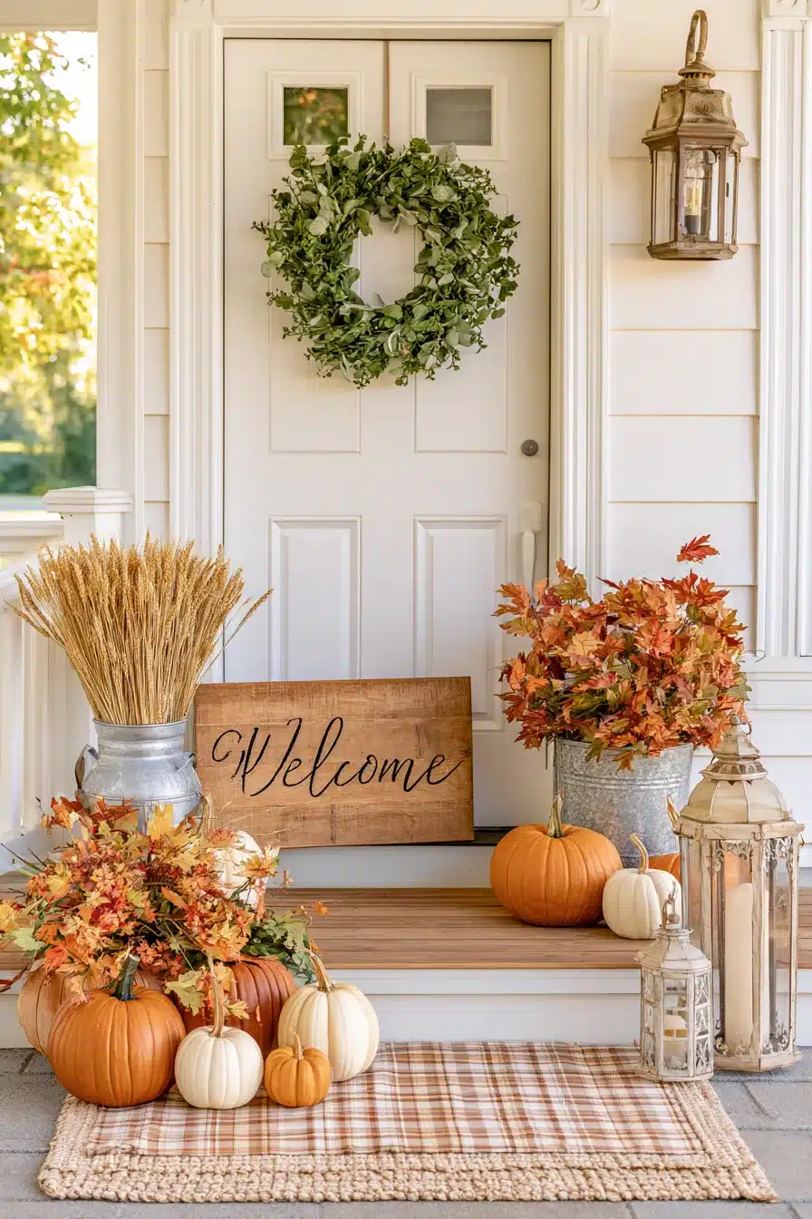 27 Charming Thanksgiving Door Decorations for a Warm Harvest Welcome