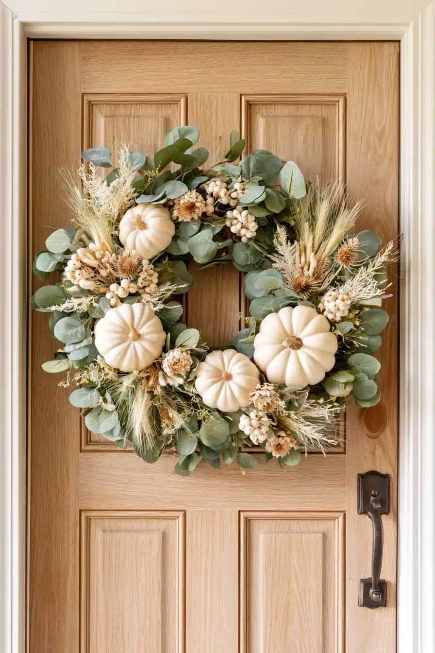 27 Gorgeous Fall Front Door Wreaths for a Warm Autumn Welcome