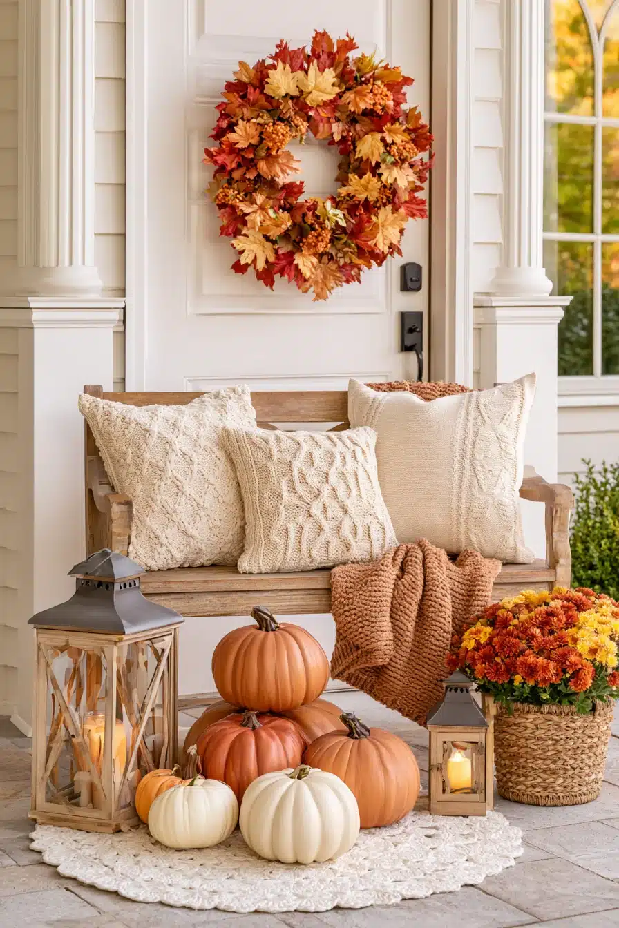 27 Charming Thanksgiving Porch Decorations for a Warm Harvest Welcome