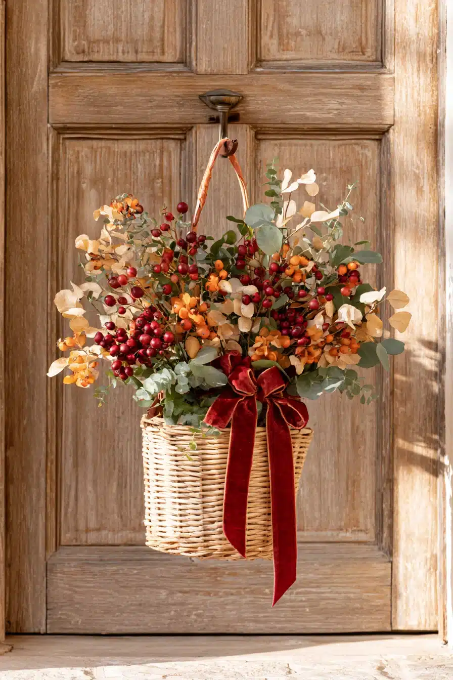27 Charming Thanksgiving Door Decorations for a Warm Harvest Welcome