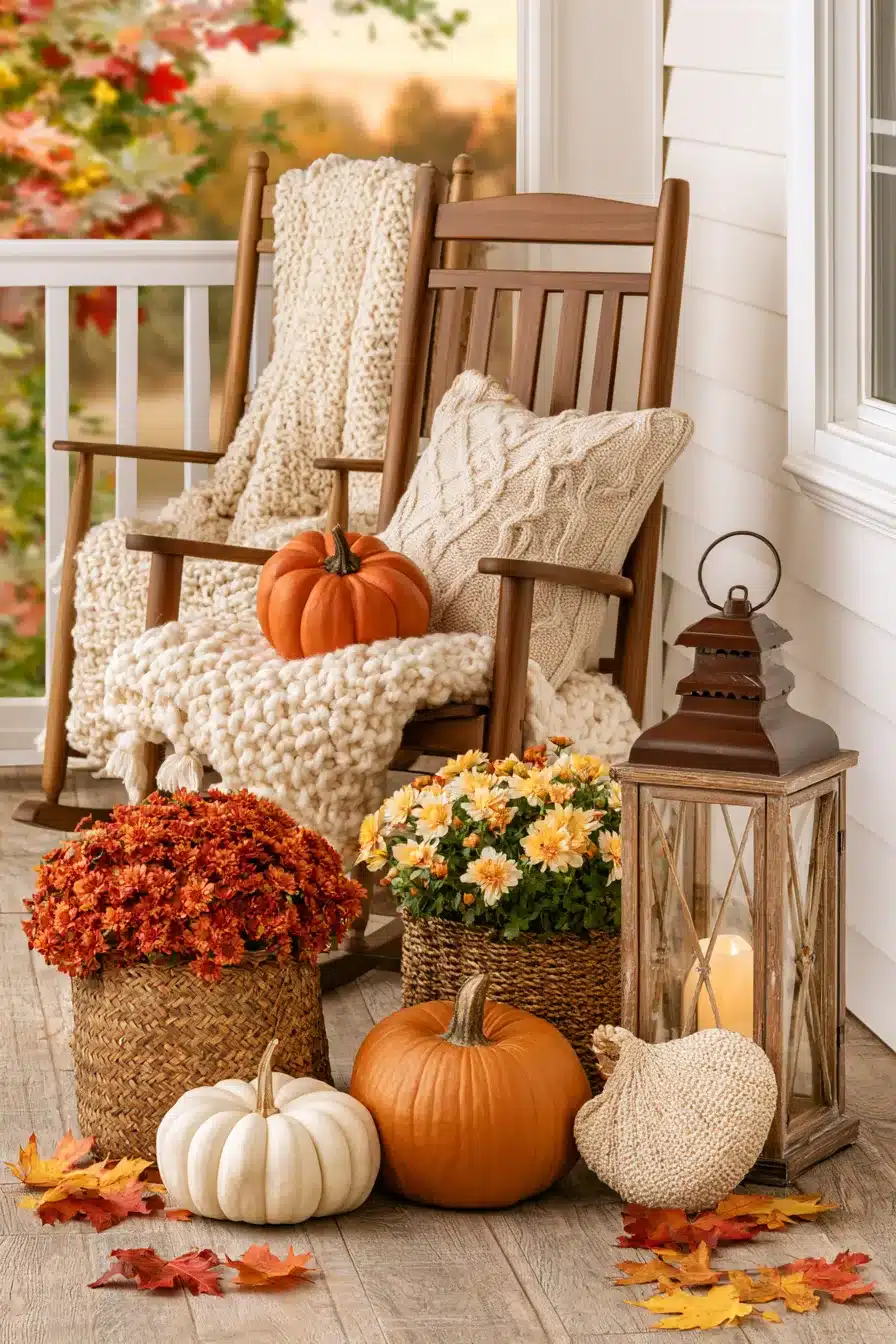 27 Charming Thanksgiving Porch Decorations for a Warm Harvest Welcome