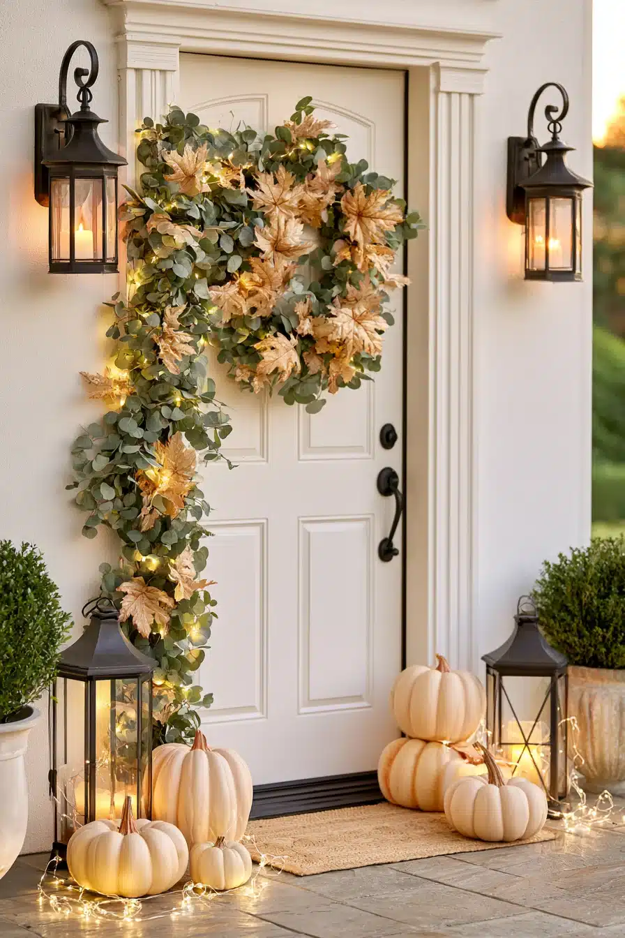 27 Charming Thanksgiving Door Decorations for a Warm Harvest Welcome