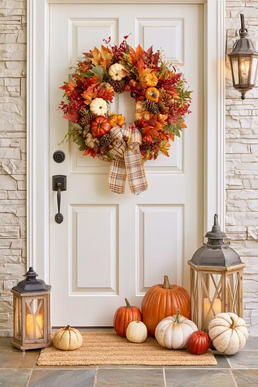 27 Beautiful Fall Wreaths for Front Door Autumn Charm