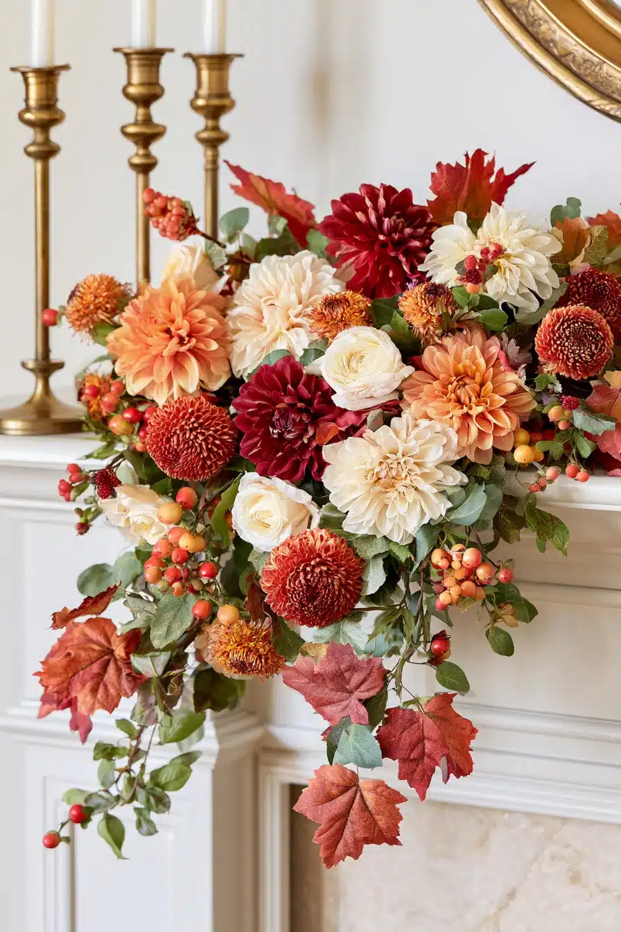 27 Cozy Fall Garland Mantle Ideas for a Warm Seasonal Display