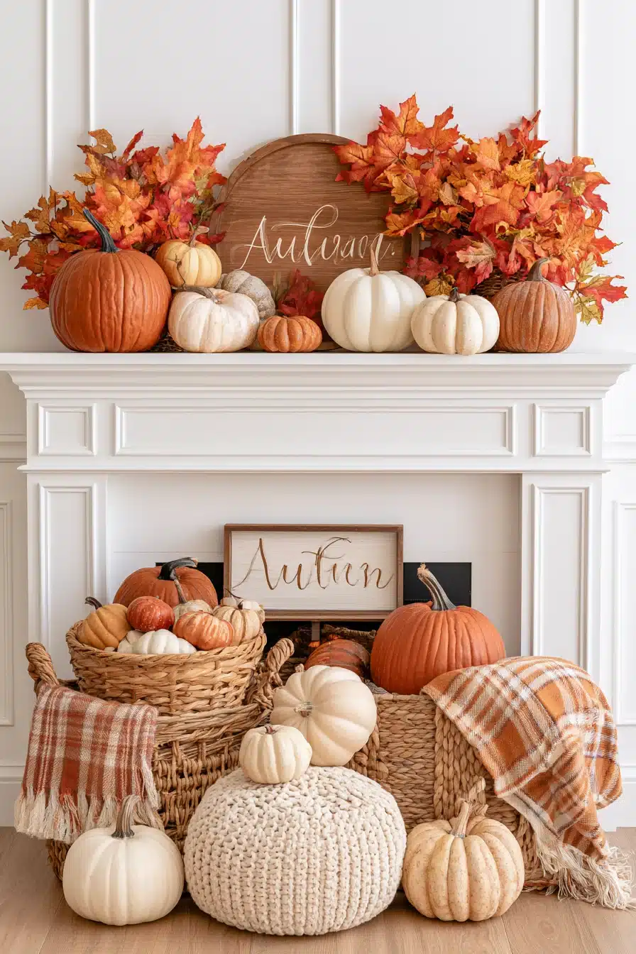 27 Autumn Fireplace Decor Ideas for a Warm Cozy Home