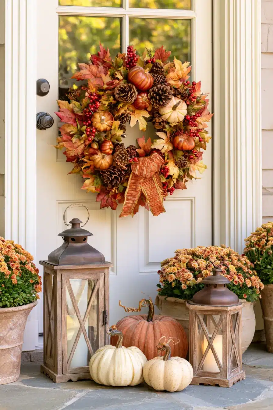 27 Beautiful Fall Wreaths for Front Door Autumn Charm