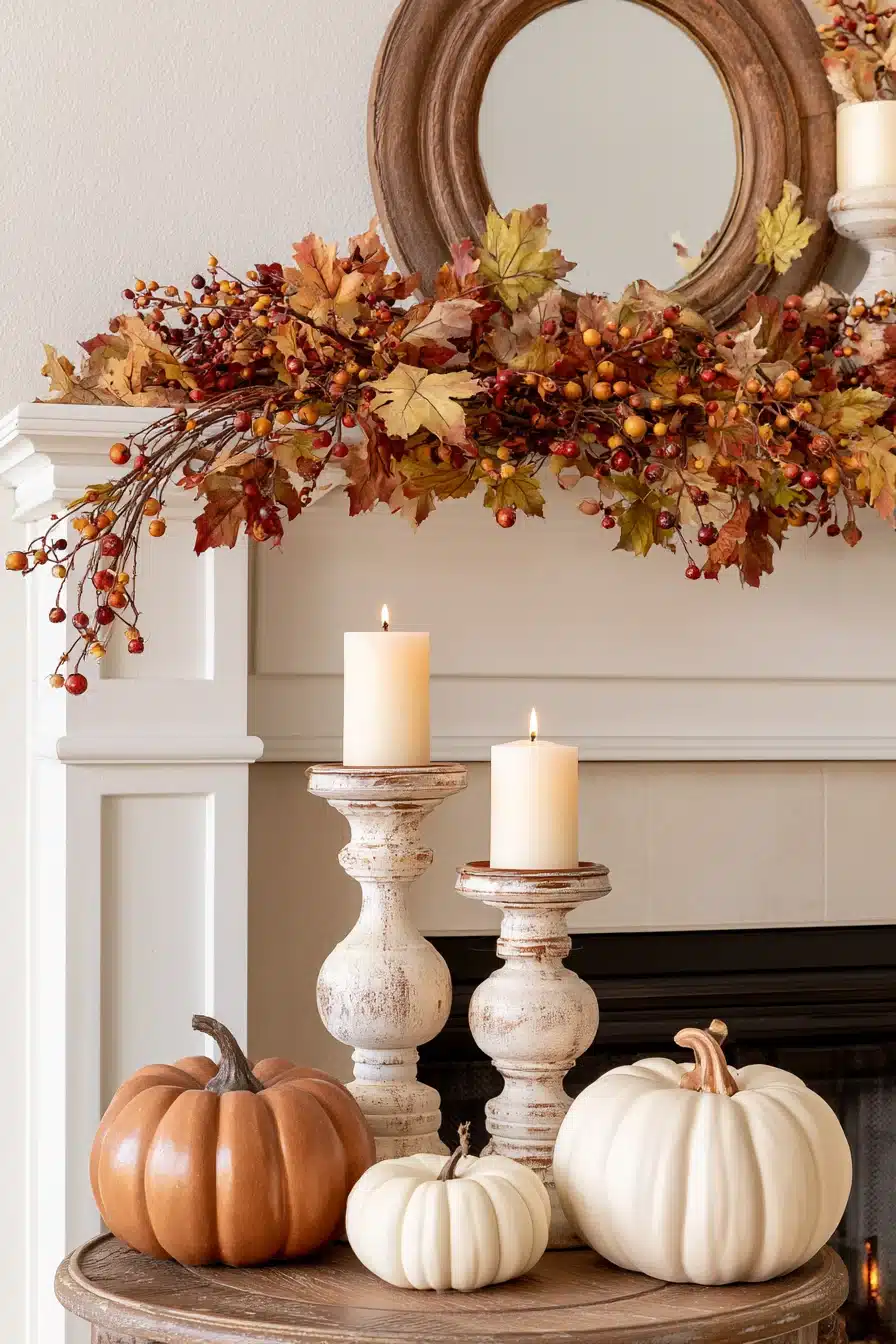 27 Cozy Fall Garland Mantle Ideas for a Warm Seasonal Display