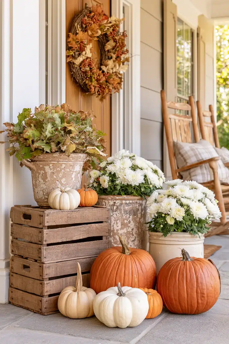 27 Cozy Autumn Front Porch Decor Ideas for a Warm Seasonal Welcome