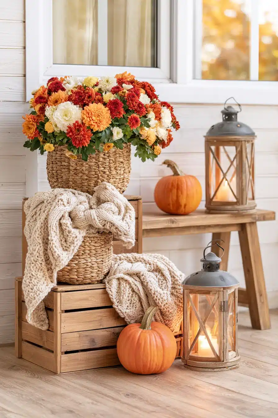 27 Charming Thanksgiving Porch Decorations for a Warm Harvest Welcome