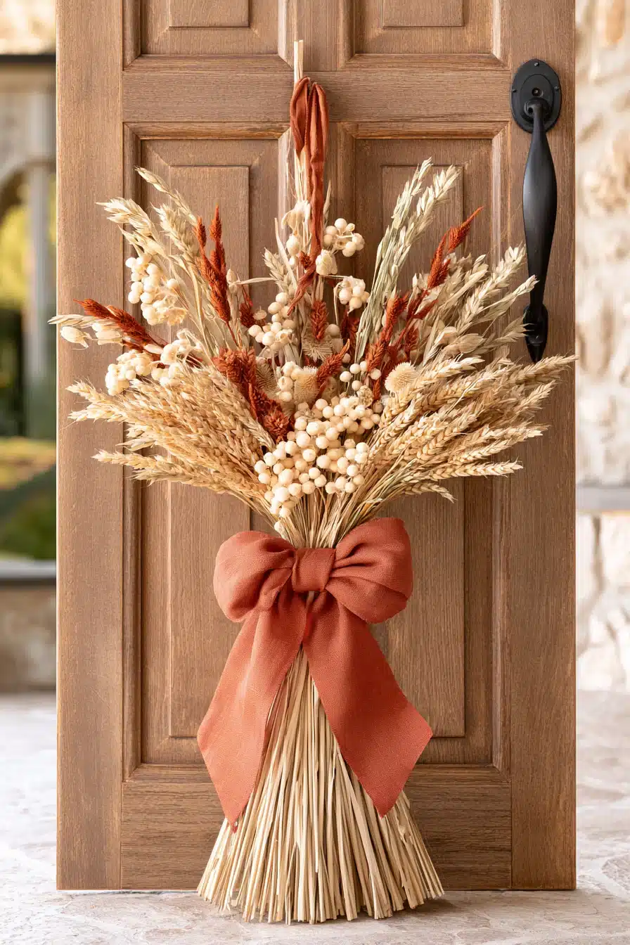 27 Gorgeous Fall Front Door Wreaths for a Warm Autumn Welcome