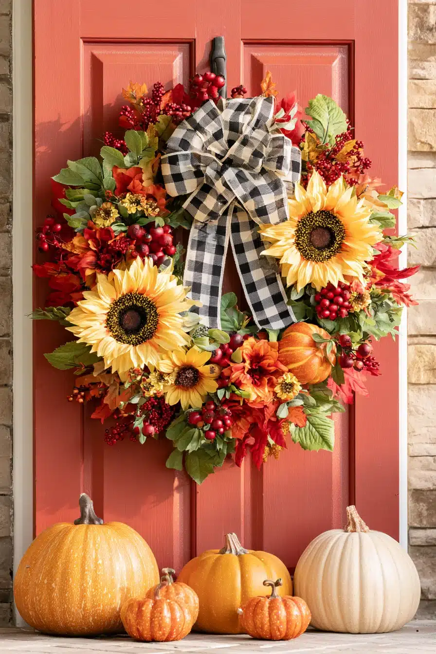 27 Beautiful Fall Wreaths for a Warm and Welcoming Autumn Front Door