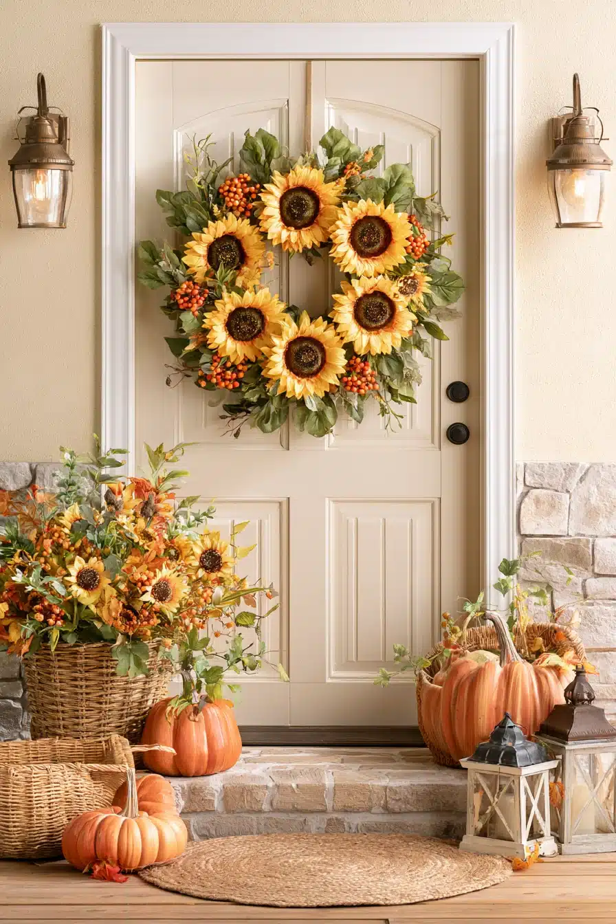 27 Beautiful Fall Wreaths for Front Door Autumn Charm