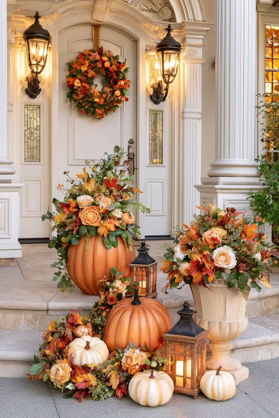 27 Charming Thanksgiving Door Decorations for a Warm Harvest Welcome