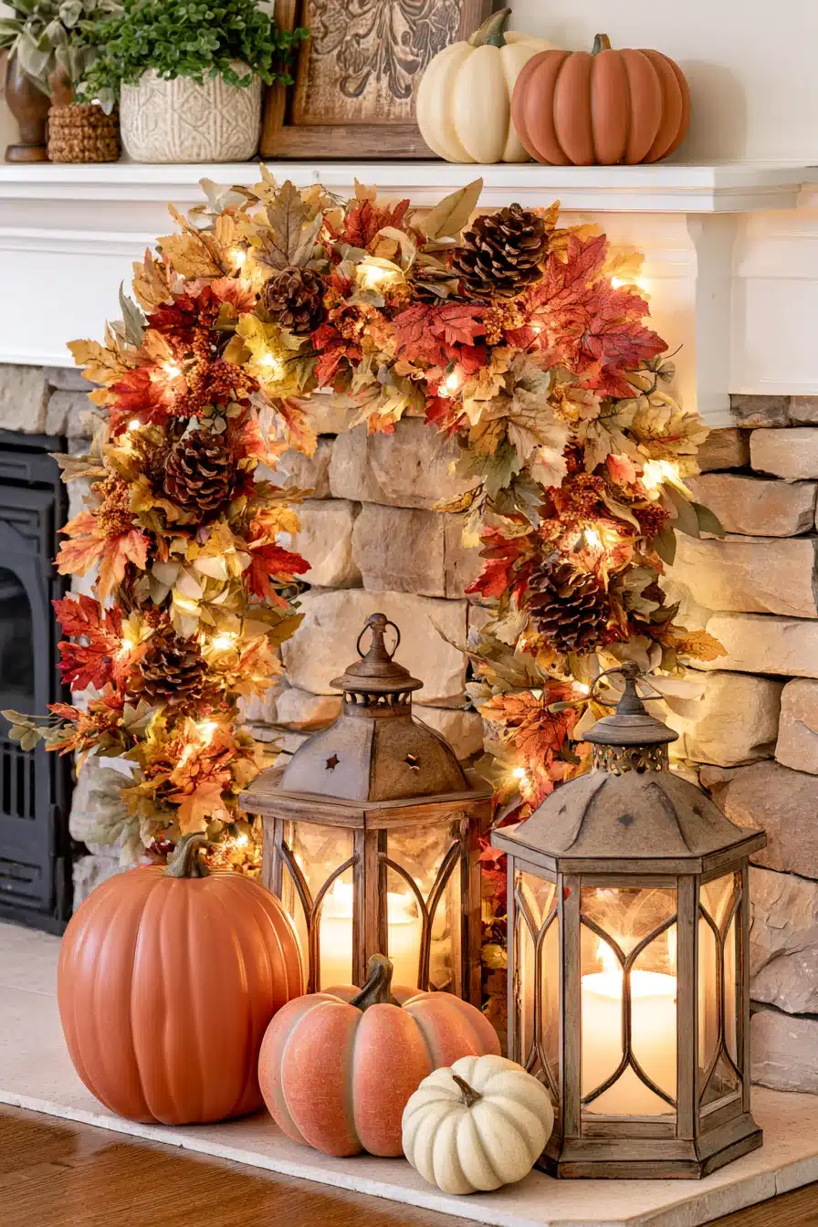 27 Cozy Fall Garland Mantle Ideas for a Warm Seasonal Display