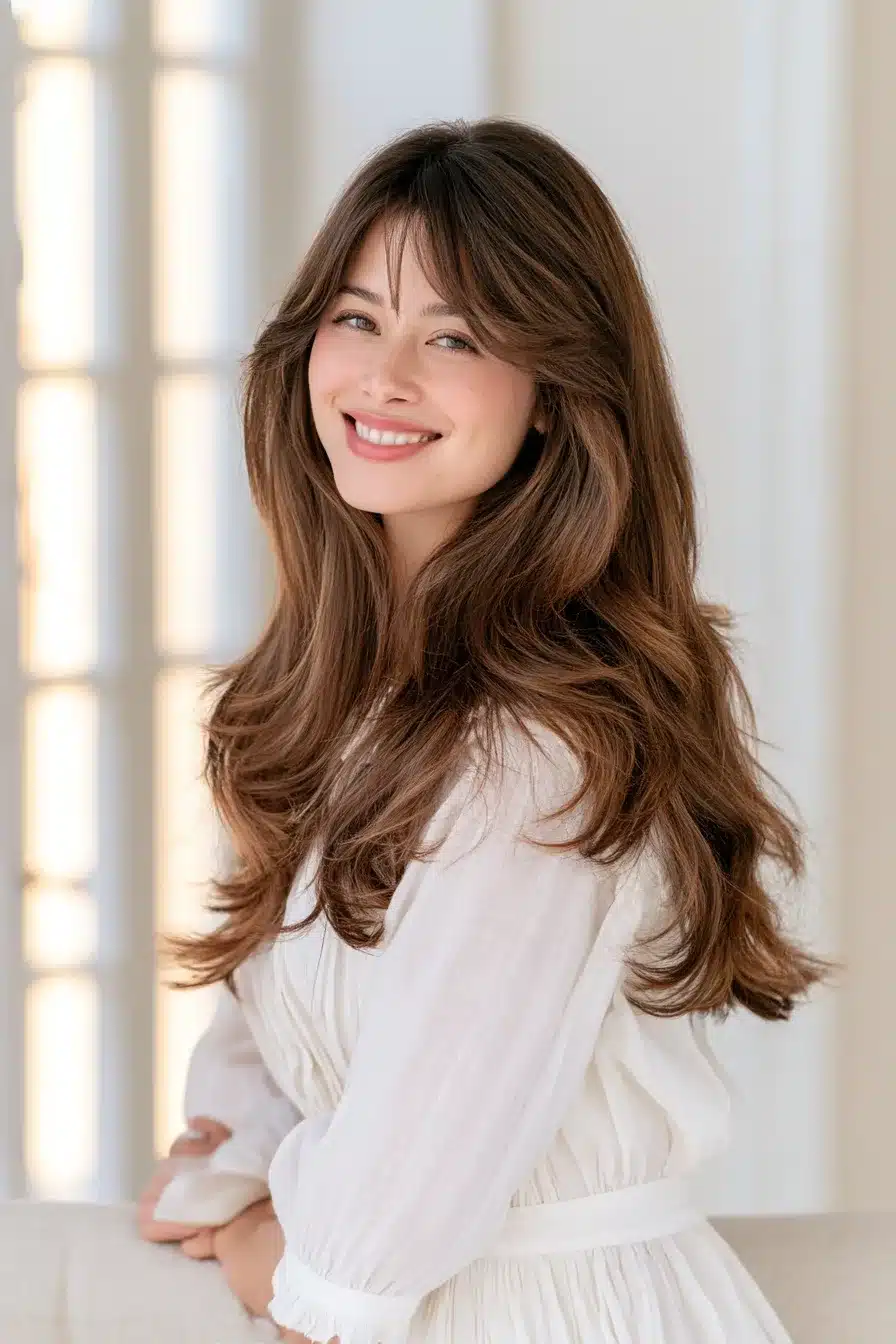 27 Flattering Layered Hair With Bangs Styles To Try This Year