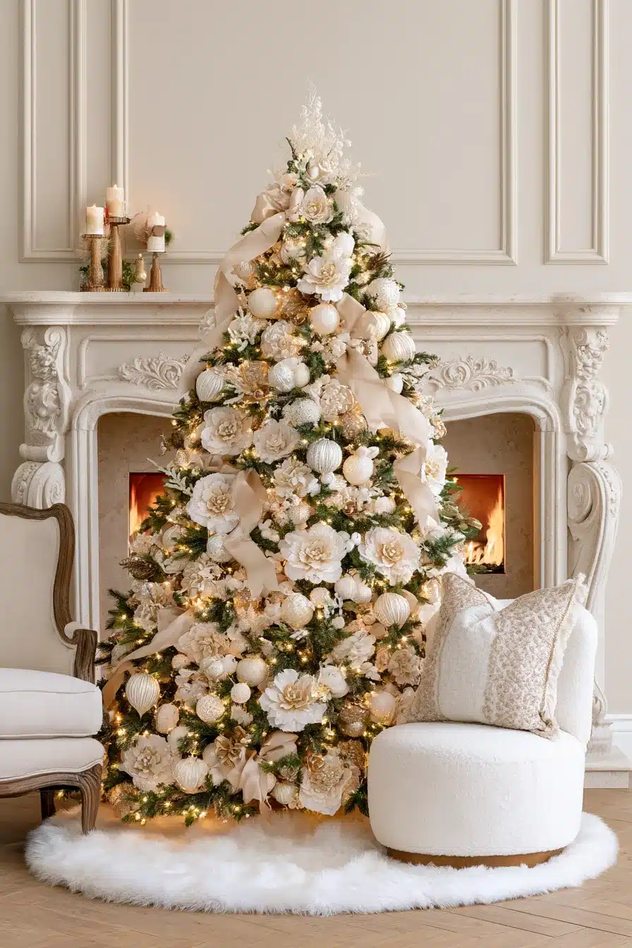 27 Magical White Christmas Tree Ideas For A Dreamy Holiday Home