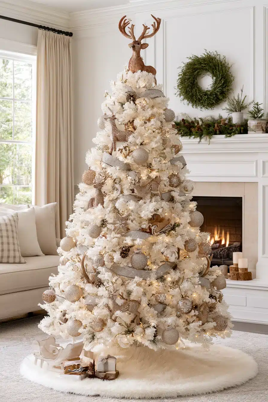 27 Magical White Christmas Tree Ideas For A Dreamy Holiday Home