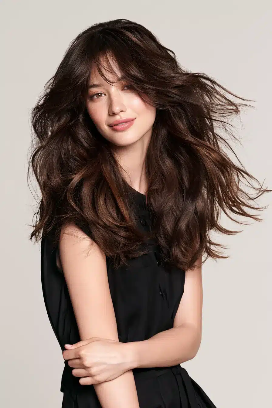 27 Flattering Layered Hair With Bangs Styles To Try This Year