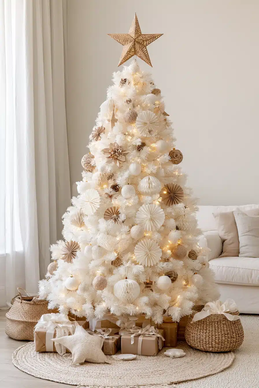 27 Magical White Christmas Tree Ideas For A Dreamy Holiday Home